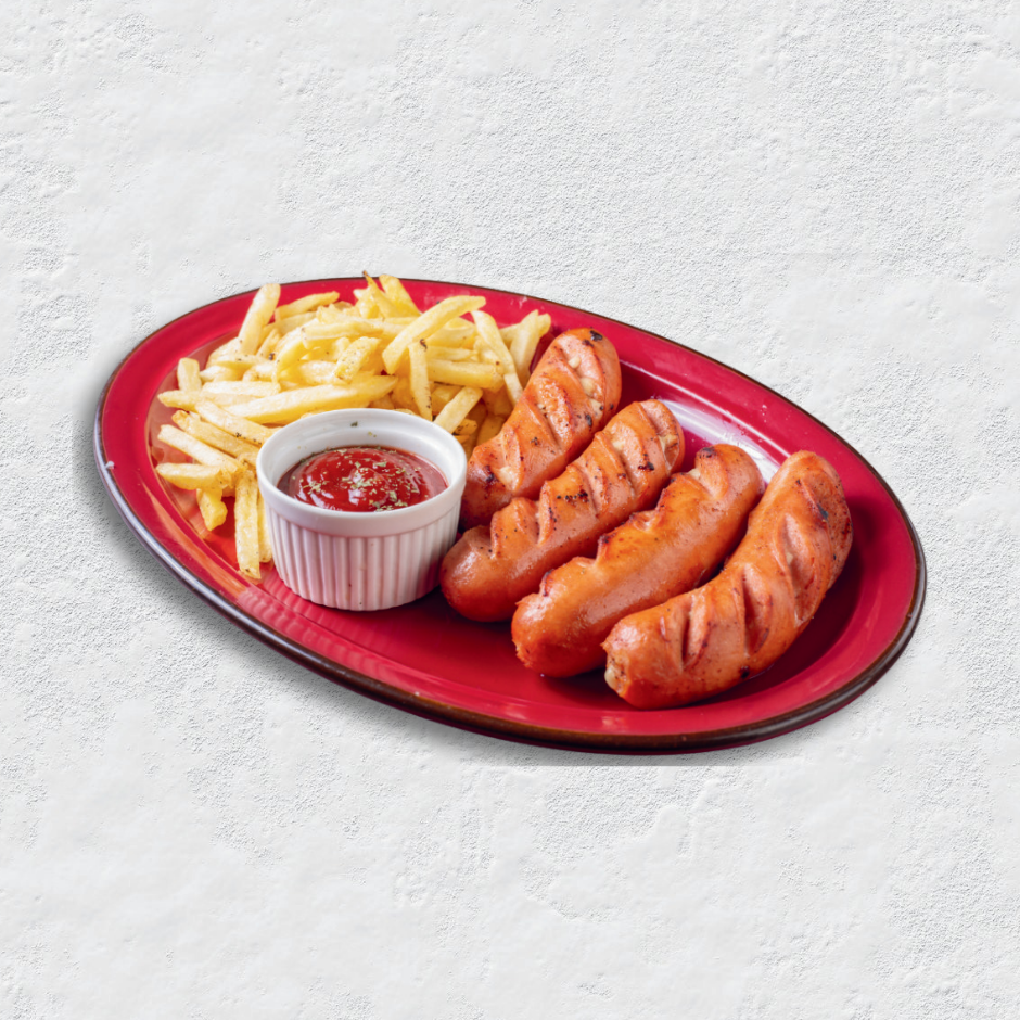Smoked Hungarian Sausages with Fries